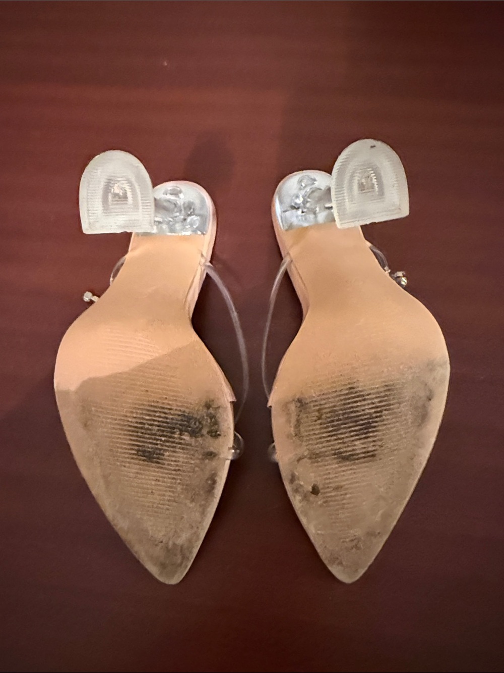 Superdown Nude Patent Clear Strap Heeled Sandals with Crystal Fringe - Picture 6 of 7